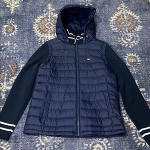 Hooded mixed media jacket (Tommy Hilfiger)